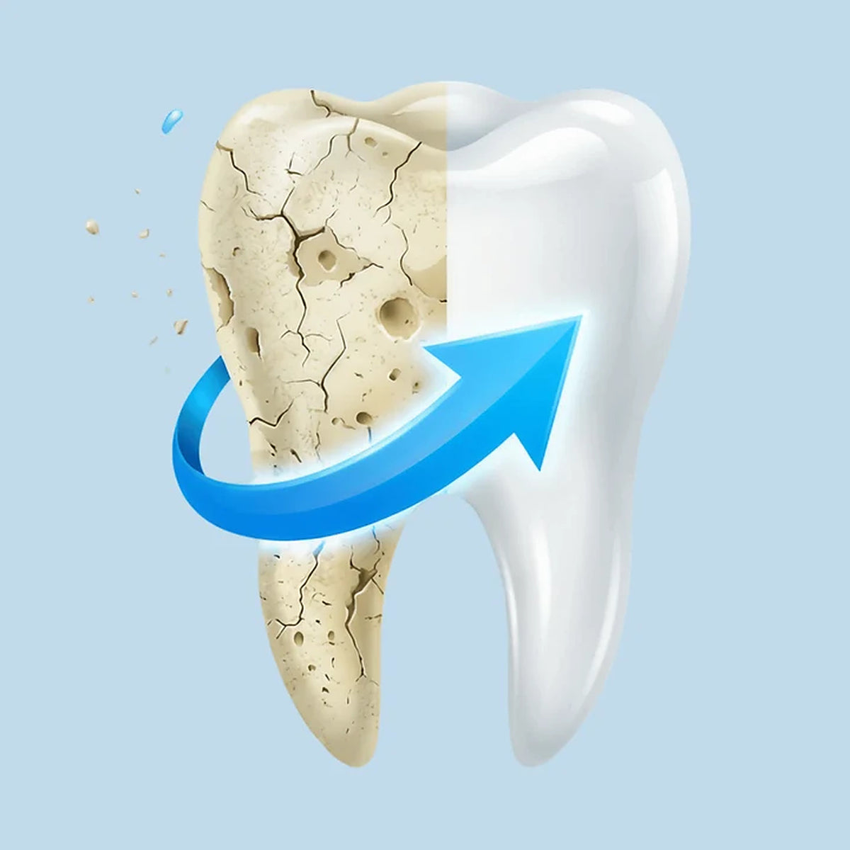 Hydroxyapatite rebuilds the worn enamel surface