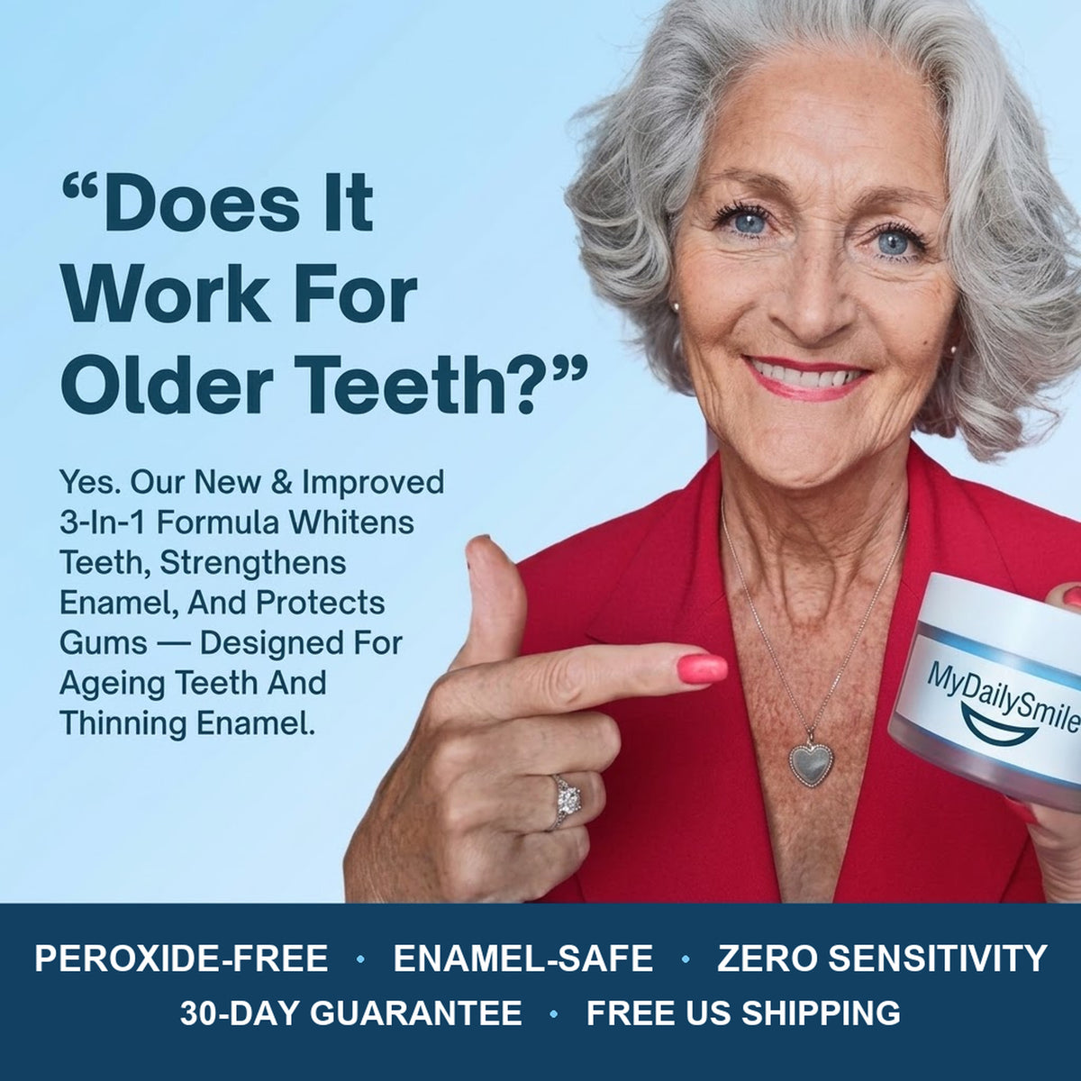 Does it work for older teeth? Designed for ageing teeth and thinning enamel